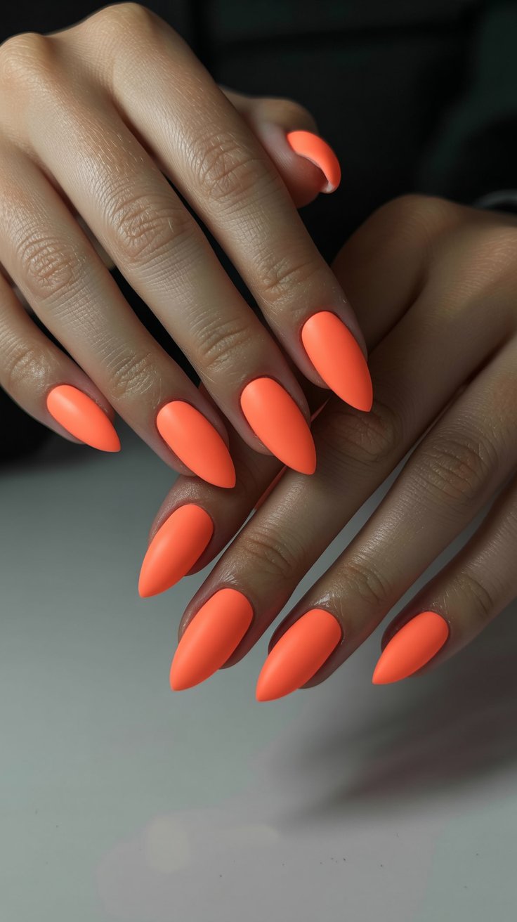 15 Neon Orange Nail Ideas That Demand Attention