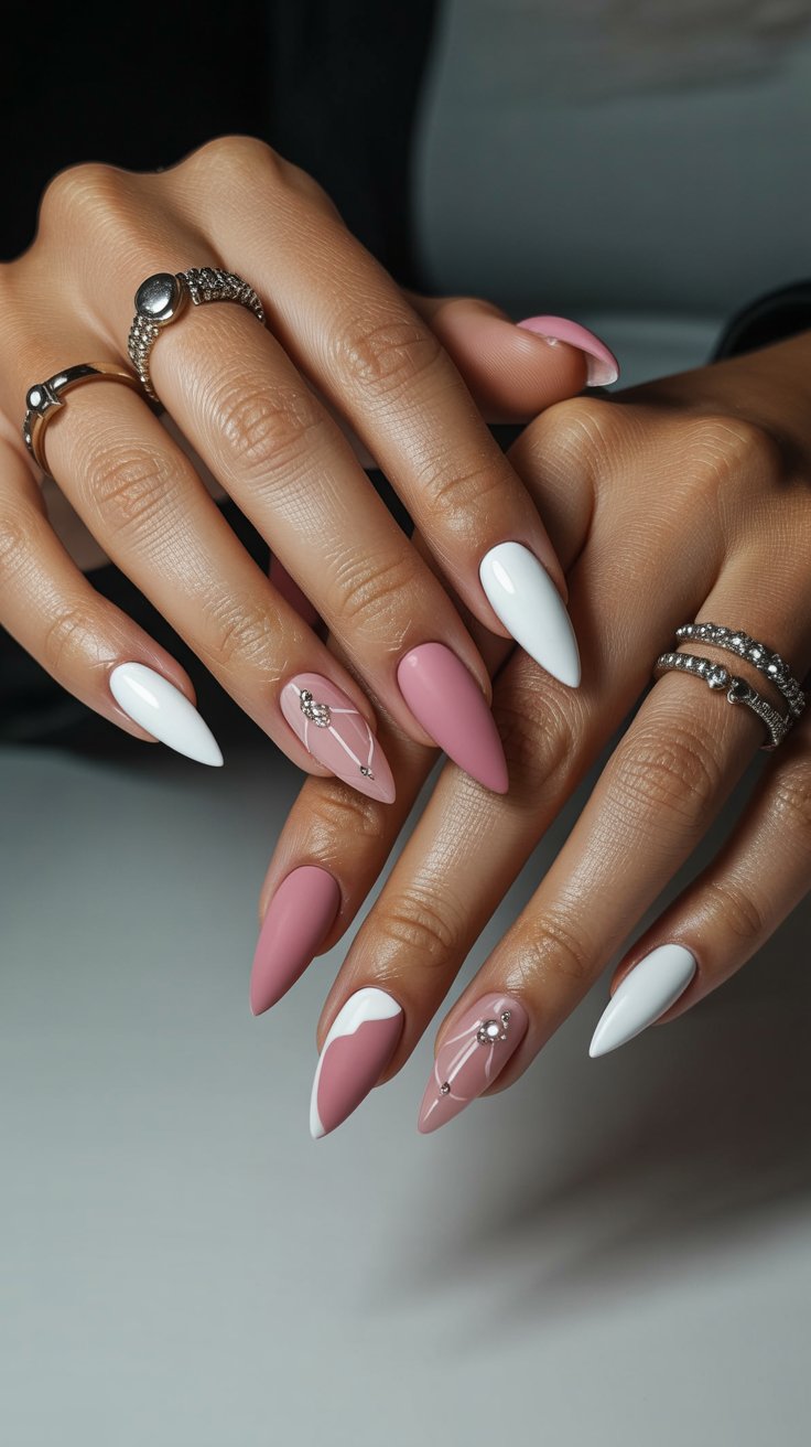 Say Hello to Chic: 18 Dreamy White and Pink Nail Designs