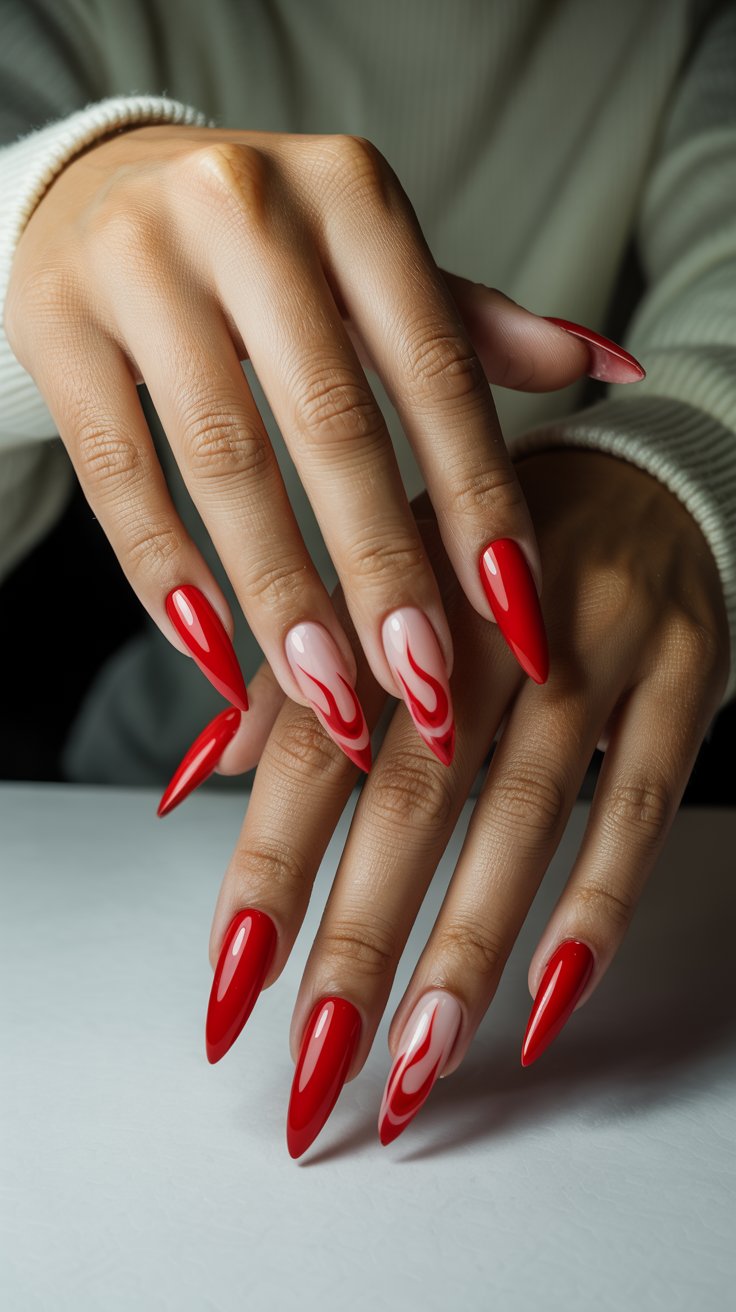 Turn Heads with These Show-Stopping Red Chrome Nail Ideas