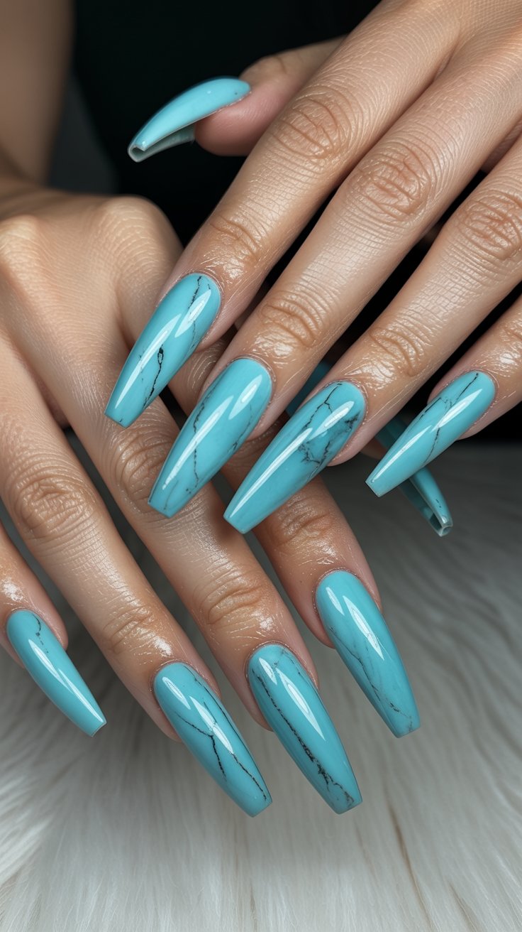 Can’t Stop Staring: These Dreamy Turquoise Nails Are Drop-Dead Gorgeous
