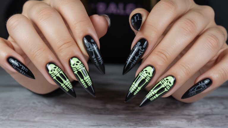14 Enchanting Black Halloween Nails for a Bold Look