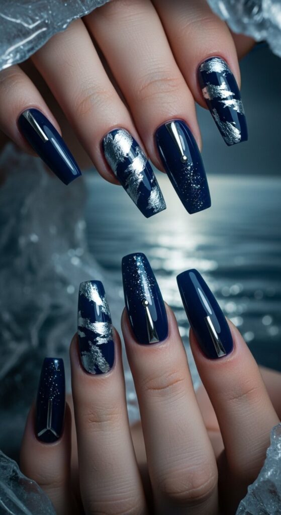 16 Winter White & Icy Blue Nail Designs That Sparkle