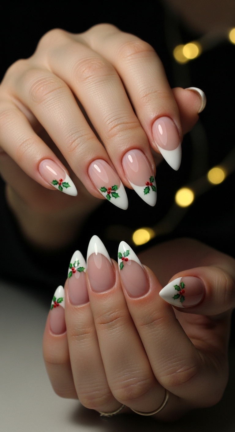 14 Glamorous French Tip Christmas Nail Inspirations You’ll Fall in Love With