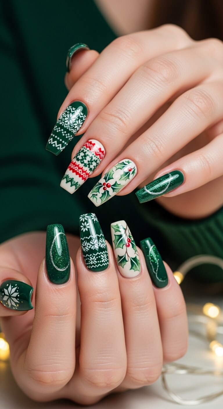 Magical Green Christmas Nail Designs You’ll Fall in Love With
