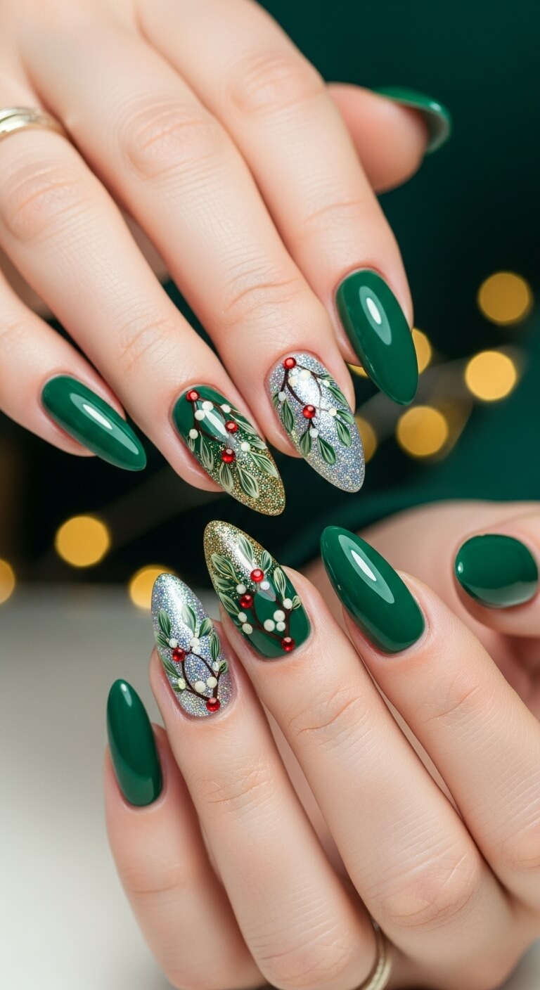 16 Dazzling Glitter Christmas Nail Ideas That’ll Steal the Spotlight This Holiday!