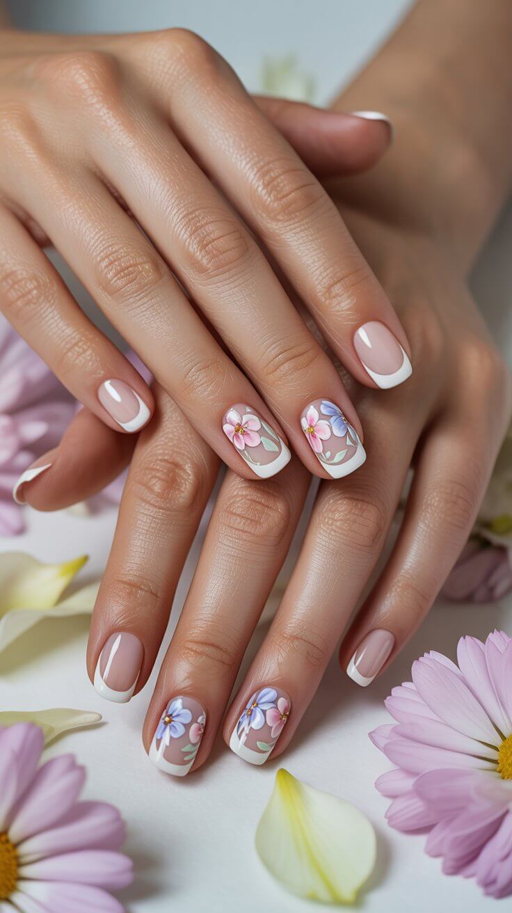Short Floral Spring Simple Nail Designs: 18 Easy Ideas